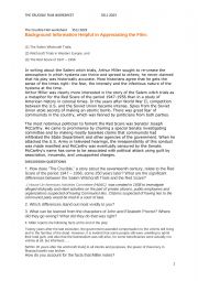 English Worksheet: The Crucible Film worksheet