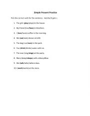 English Worksheet: Simple Present Practice
