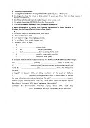 English Worksheet: Past simple vs Present Perfect Simple