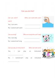 English Worksheet: Can you do this