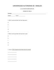 English Worksheet: examen de fonetica