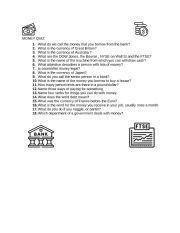 English Worksheet: Money Quiz