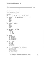 English Worksheet: placement test