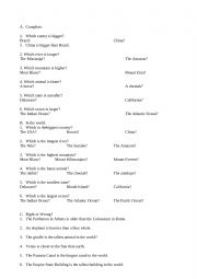 English Worksheet: curiosities