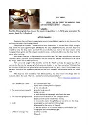 English Worksheet: TEST 8TH GRADE