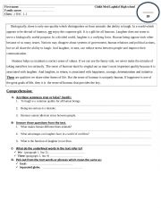English Worksheet: Quiz 1 Semester 1 ( 2 bac)