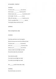 English Worksheet: My universe- Coldplay