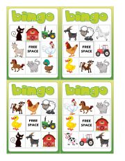 English Worksheet: bingo animals