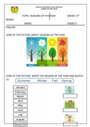 English Worksheet: WEATHER AND SEASONS