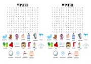 English Worksheet: Winter holidays wordsearch