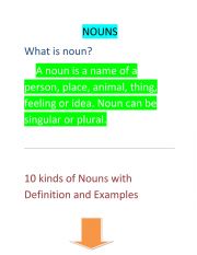 English Worksheet: Noun and its type