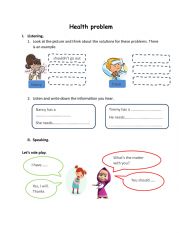 English Worksheet: Health Problems