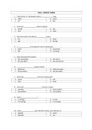 MCQ PRESENT TENSES