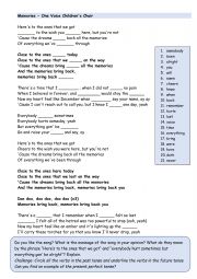 English Worksheet: Fill-in activity - Memories by One Voice Childrens choir/ Maroon 5