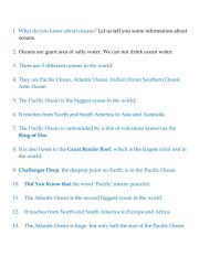 English Worksheet: Ocean Names