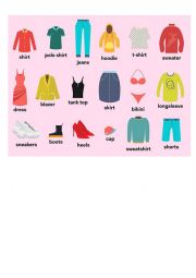 clothes - ESL worksheet by vikusia120