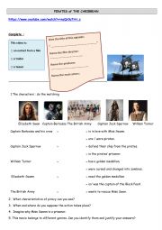 English Worksheet: Pirates of the Caribbean the curse of the black pearl