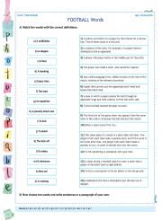 English Worksheet: Footbal WOrds