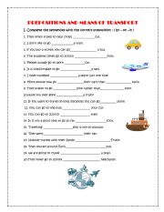 prepositions of transport