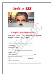 English Worksheet: Man vs Bee