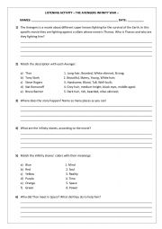 English Worksheet: The Avengers: Ultimate