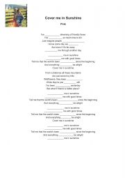 English Worksheet: Cover Me in Sunshine Listening Cloze