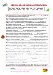English Worksheet: Idioms about Sales and Marketing