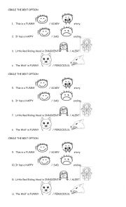 English Worksheet: LITTLE RED RIDING HOOD