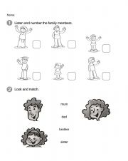 English Worksheet: Family members assessment