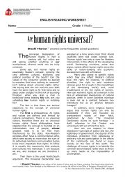 English Worksheet: Human Rights