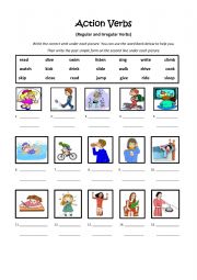 Action Verbs - Regular and Irregular Verbs