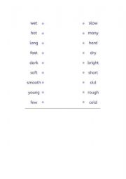 English Worksheet: opposites