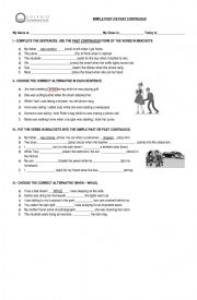 English Worksheet: Simple past and past continuous