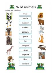 English Worksheet: Wild animals