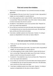 English Worksheet: Business English Find the Mistakes 