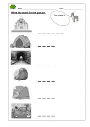 English Worksheet: Write the name for the picture