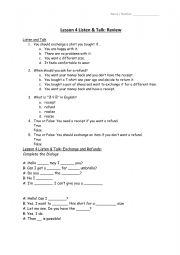 English Worksheet: ESL Listen and Talk Activity