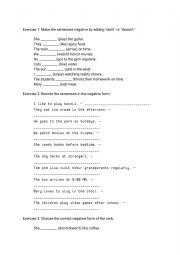 English Worksheet: Present Simple Negative Review