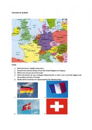 English Worksheet: The Map of Europe