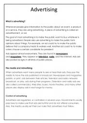 English Worksheet: advertising notes - Grade 4
