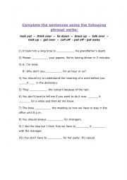 English Worksheet: Phrasal Verbs