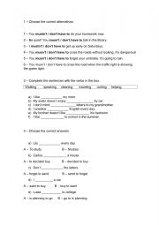 English Worksheet: activities