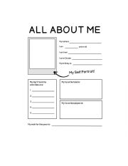 English worksheet: About me