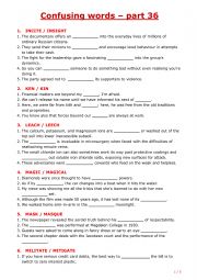 English Worksheet: Confusing words - part 36