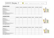 English Worksheet: Survey 