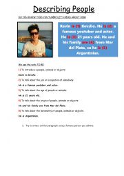 English Worksheet: Verb to be