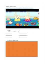 English Worksheet: Peppa Pig  Swimming Lesson 