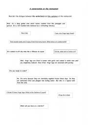 English Worksheet: At the restaurant : ordering food and wine 