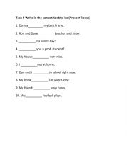English Worksheet: Verb to be (Present Tense)