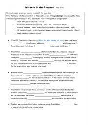 English Worksheet: Miracle in the Amazon, Past tenses and Passive